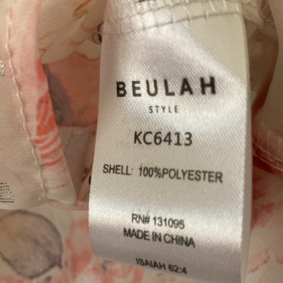 NWT Beulah Style Sheer Floral Ruffle Blouse - Picture 5 of 5